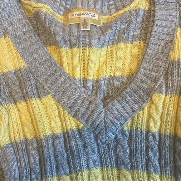 Yellow and Gray Striped Sweater - Picture 4 of 4